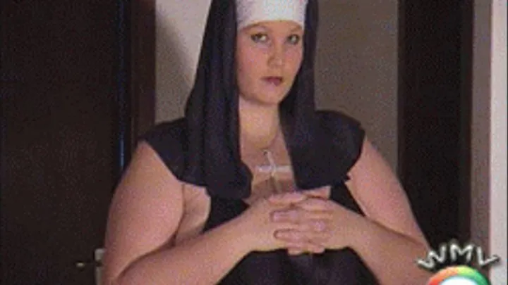 Sexy nun smoking and belly and ass shaking