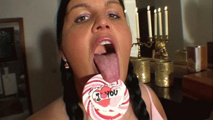 Lollipop licking and sucking