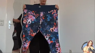 Squeeze into tiny Size 28 ASOS leggings