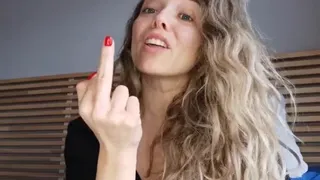Middle finger for a pathetic loser