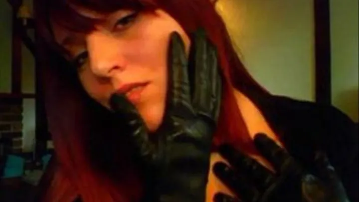 Black Leather Glove Tease