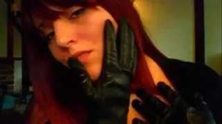 Black Leather Glove Tease