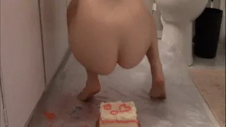 Sitting and Stepping on Cake
