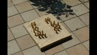 Standing on the peg board