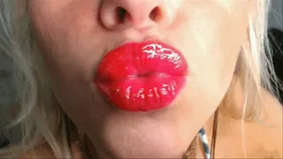 Glossy Red Lipstick Lip Sniff