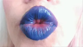 Squeaky Blue Lipstick Kisses