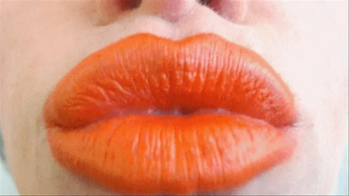 Orange Lipstick Close Up