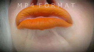Orange Lipstick Lip Smelling Blackout Kisses