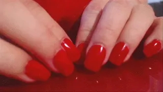 Tapping Red Acrylic Nails