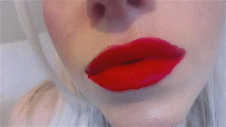 Red Lips Close Up Kiss