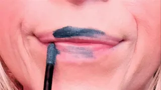 Blue Lipstick Makeup Lip Sniff