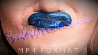 Messy Blue Lipstick Lip Sniff