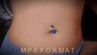 Close up Blue Belly Rings Piercing Change