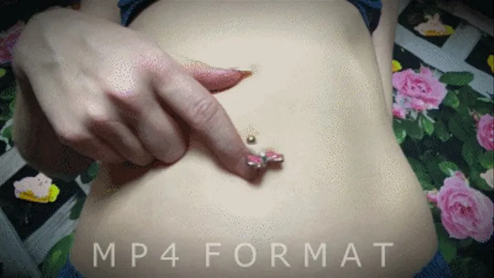 Long Nails Pink Bow Belly Button Fingering