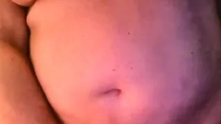 BBW Eating Cereal Belly Rub