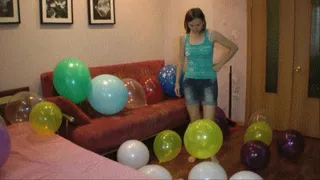 Juliana cleaning balloonroom.