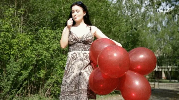 Red balloons pops cigarette.