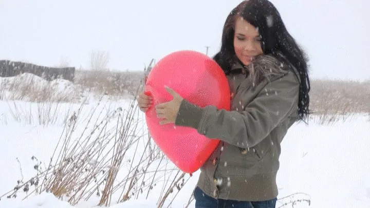 Pop balloons in the snow. Part 2