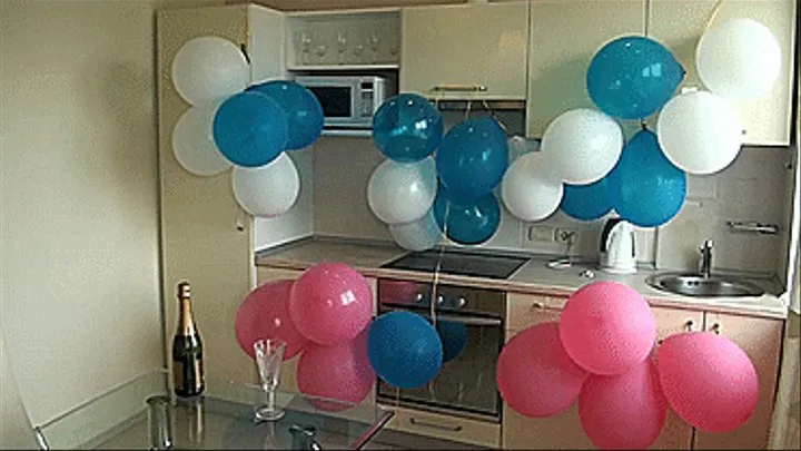 Kitchen popping after champagne.