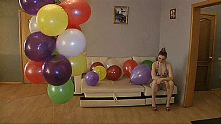 Robo doll and balloons.