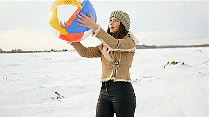 Angie pops the ball in winter