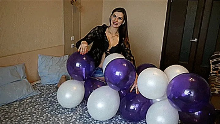 Tania pop bunch of balloons