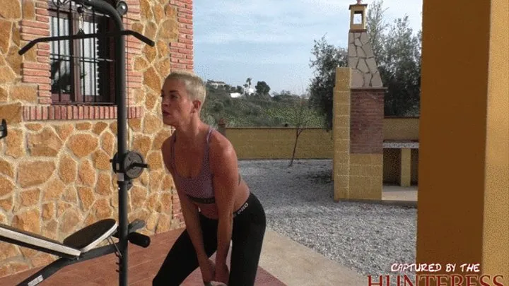 Outdoor Gym Ballbusting by The Hunteress