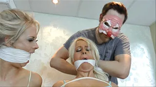 Lacey & Brooke in: Hot Burgled Blondes Bound & Double Gagged With Their Own Socks! (Full Clip)