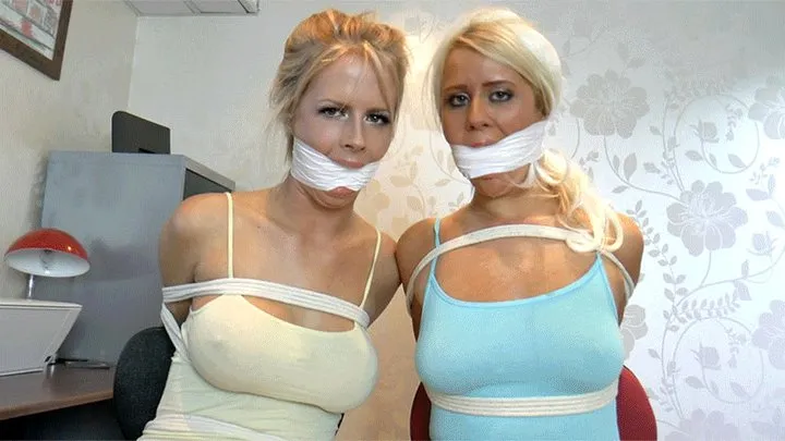 Lacey & Brooke in: Hot Burgled Blondes Bound & Double Gagged With Their Own Socks! (Full Adventure)