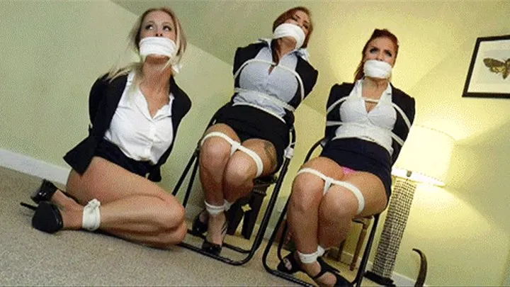 Miss Scarlett, Kitty & Brooke in: Gagged & Bound, They Were Unable To Warn the Third Hot Lady Guard of the Lurking Danger! (Full Clip)