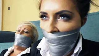 Emma & Kaitlin in: He SpellBound Us, Taped Us, GAGGED Us With Our Worn Knickers, Then Escaped Through That Window! (Full Clip)