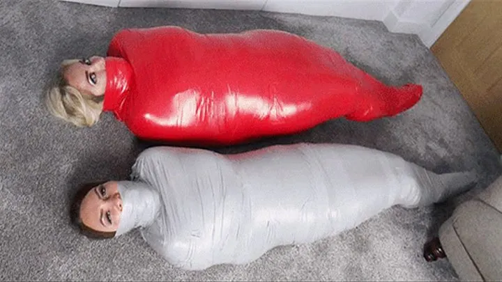 Kellie & Eliza in: Ultra-Cocooned Busty Tape-Mummy Predicament Engulfs Hot-Assed Conspirators! Just Desserts, Anybody?