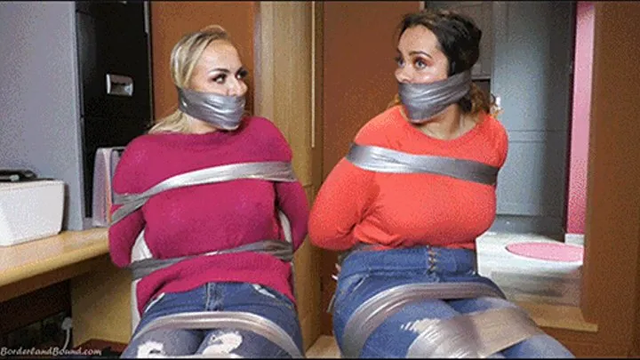 Nikita & Brooksie in: Sock-Slammed Gag-Up Ordeal for Heavily Struggling BackRoom-Bound Captive Snoops!