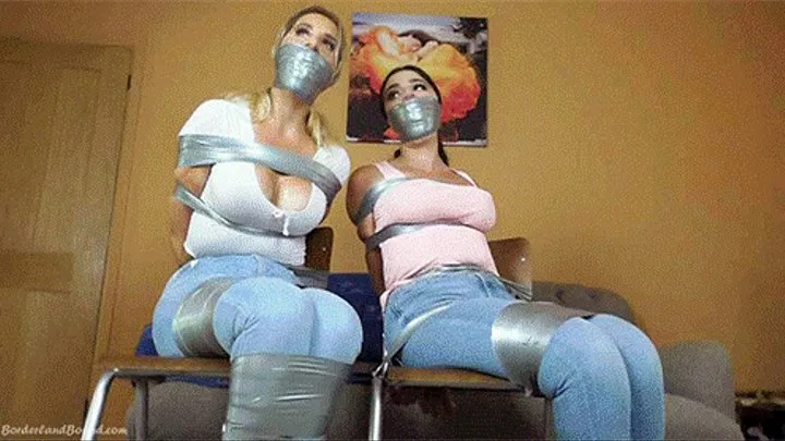 Megan & Brook in: The Excitable Struggling Arrangement: Mega-Gagged Room-Mate's Big Panic - 'til She Gets What's Going On!