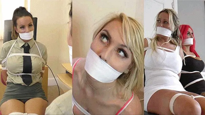 Demi, Jade, Roxi, Lucy & Chloe in: Exciting CrossTown Crime Capers: Beautiful Ladies Struggle Gagged & Tied by Diabolical Plotters! (Full Clip)