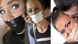 Brooke, Miss Scarlett Feat Jenna Hoskins in: Golden Gag Chat Encounters: Muffled Up Beauties Trying Their Best To Be Understood! (Full Adventure)