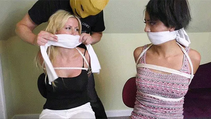 Julia, Chloe, Talia, Chantelle & Scarlett in: Swooped Upon Snooping Beauty Squad Sure Can't Share Their Findings While Struggling Tightly Bound & Gagged! (Full Clip)