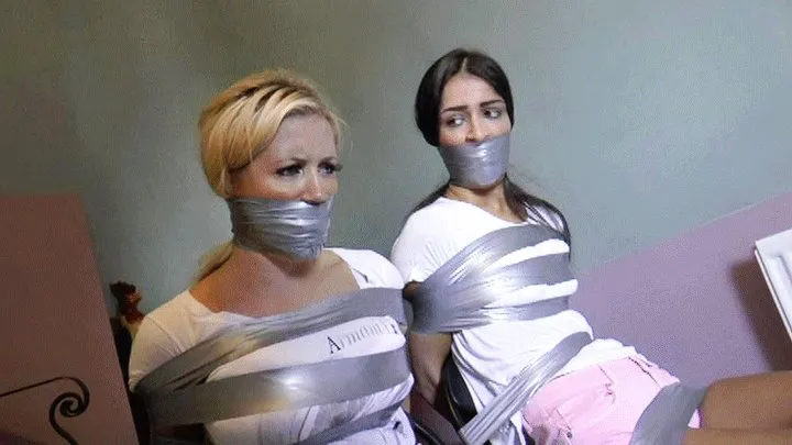 Chloe & Carla in: Wickedly Tape Packaged, Heavily Gagged Up Girl Snoops Cannot Alert the Visitors Downstairs! (Full Adventure)