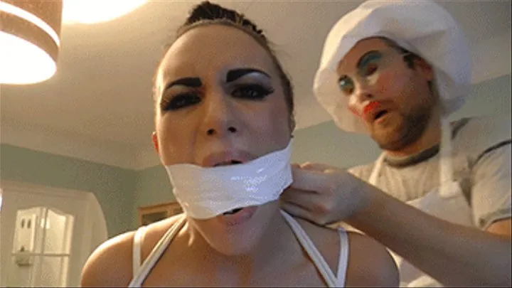 Scarlett & Bambi in: The Complete Psycho Chefs Ludicrously Tight Gag Banquet!