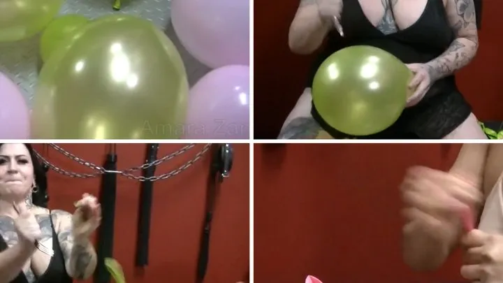 Amara and Jasmine Finish Inflating Their Balloons and Loudly POP Them With Forks!!