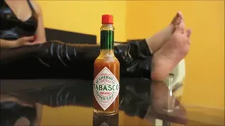 THE HOTTEST FEET - EXTREME FOOT GAGGING HUMILIATION WITH TABASCO SAUCE!