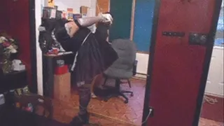 Sissy Maid Spanked in Strapado Bondage