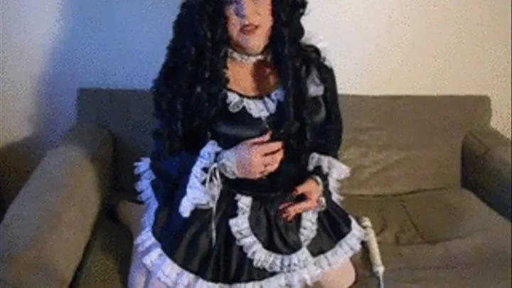 French Maid Cumming in Chastity