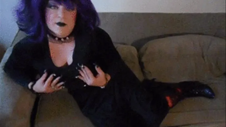 Naughty Goth Sissy Chastity & Masturbation