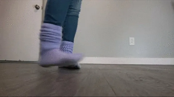 Hooping in Purple Slouch Socks