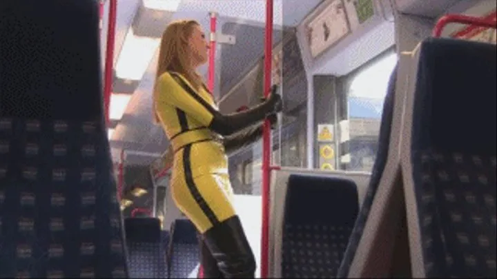 On the Train in Latex Catsuit & Thigh Boots Pt1