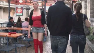 Red Thigh Boots Riverwalk in Texas