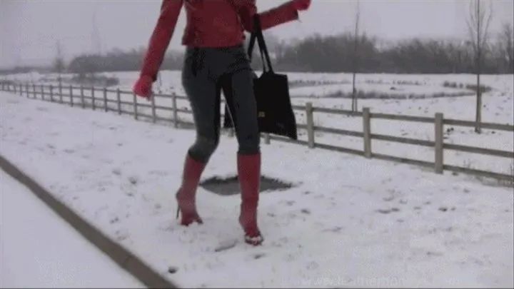 Struggling in Snow P4 - High Heels & PVC