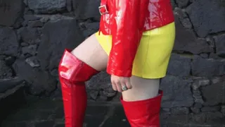 Red PVC in Cool Spain - Thigh Boots & Vinyl