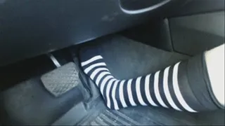 Pedal pumping with striped socks (socks)